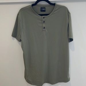 NWOT Cuts Mens Button Down TShirt Handmade Scallop Henley